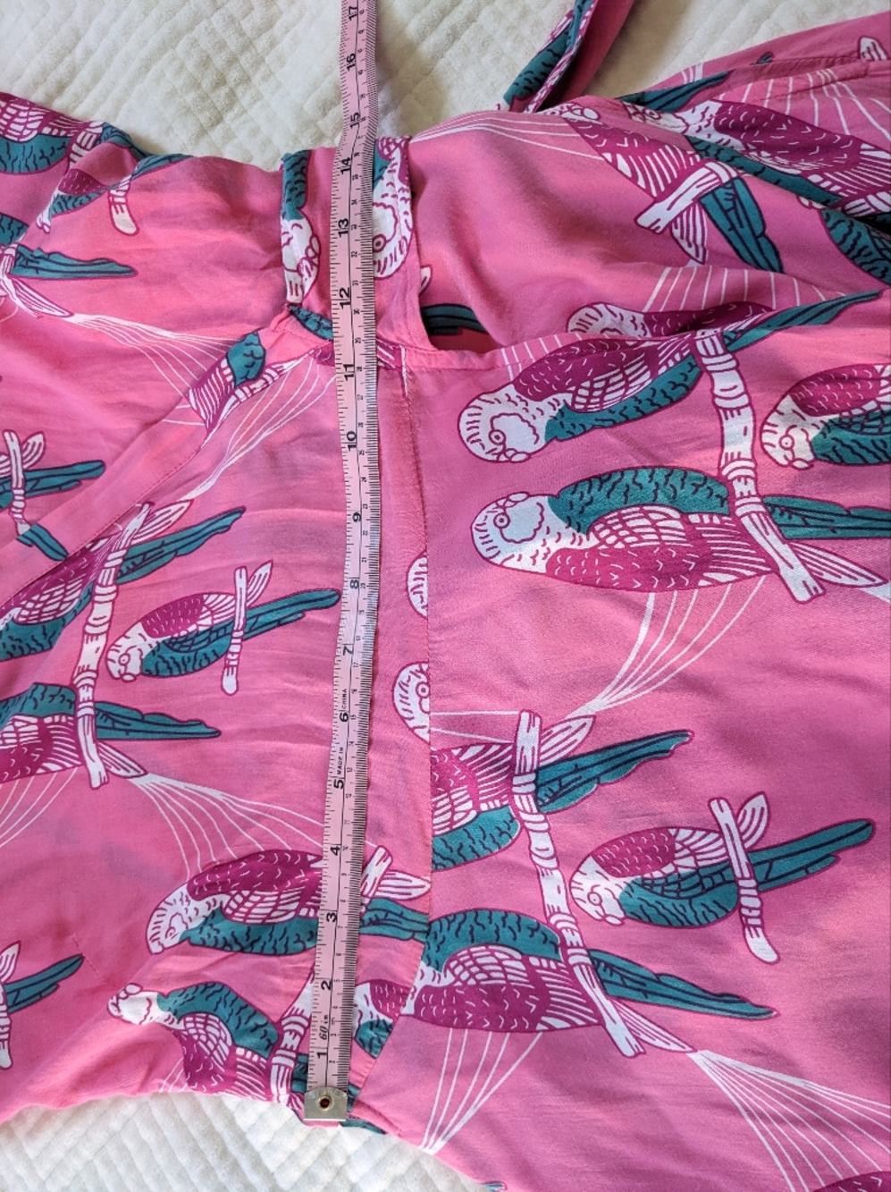 Feather & Find Boho Luxe Floral Tiered Wrap Mini Dress Pink Parrot Large - Picture 2 of 11
